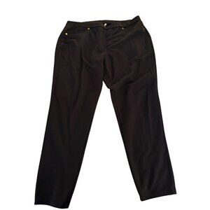Michael Kors Women's Basic Black Stretch Pull-on Pants Size XL